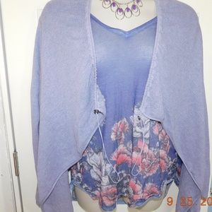 Simply Vera Wang lavender spring cardigan L